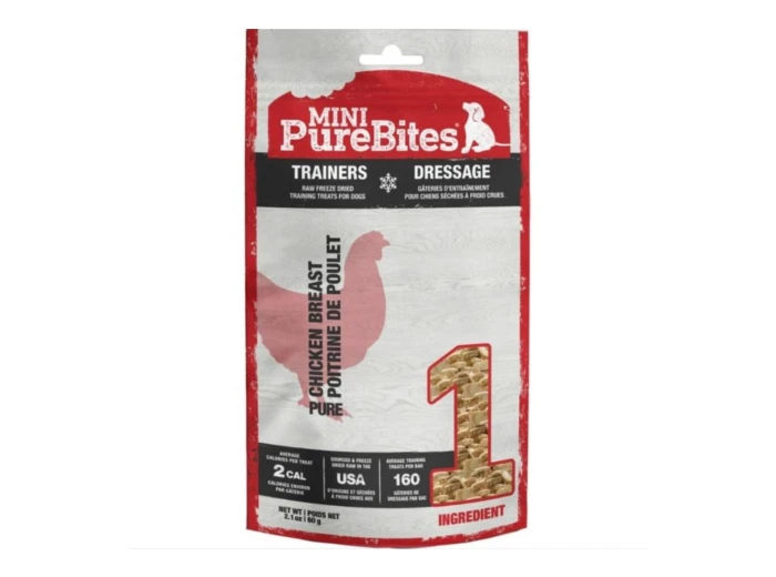 Purebites Freeze Dried Mini Trainers Dog Treats Chicken Breast 2.1oz.