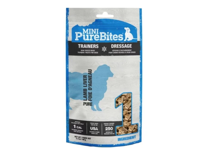 Purebites Freeze Dried Mini Trainers Dog Treats Lamb 2.4oz.