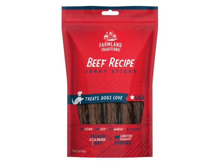 Farmland Traditions Simple Snacks Beef Jerky Sticks Dog Treats 1ea/14oz.