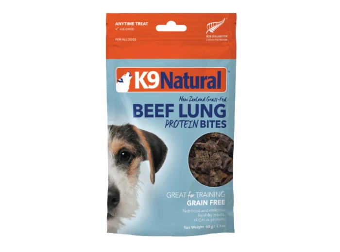 K9 Naturals Dog Air Dried Beef Lung Bites 2.1oz.