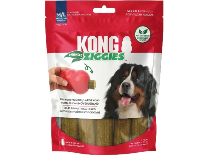 KONG Ziggies Enhanced Plant-Based Dog Treats 1ea/MD/LG, 8 oz