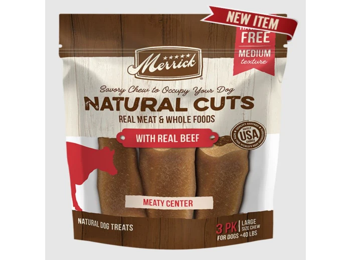 Merrick Dog Natural Cut Beef Large Chew 3 Count