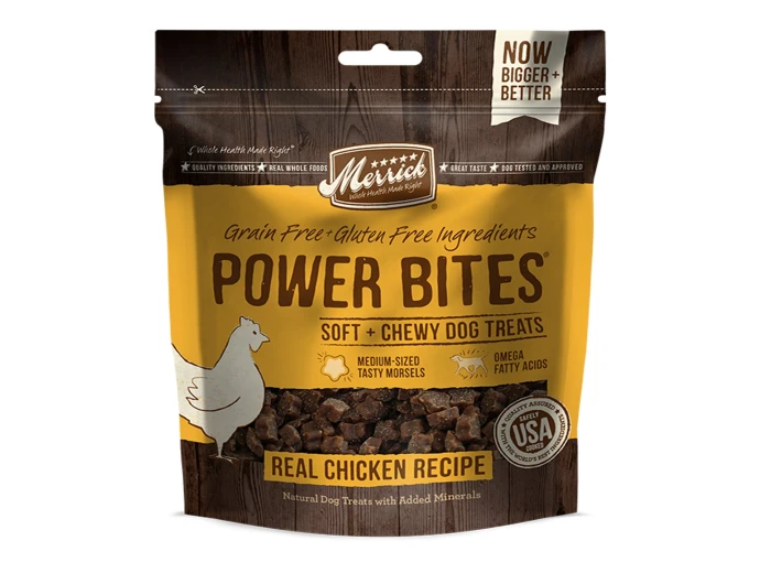 Merrick Power Bites Real Chicken Recipe 6 oz.(Case Of 6)
