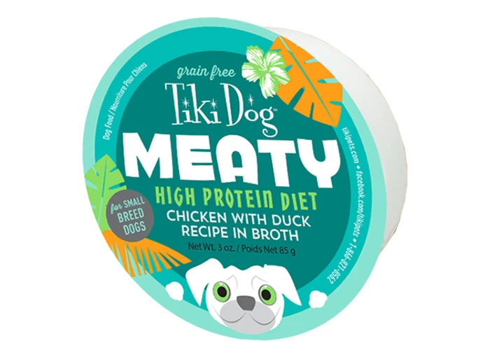 Tiki Pets Dog Mighty Chicken Duck 3oz. (Case of 4)