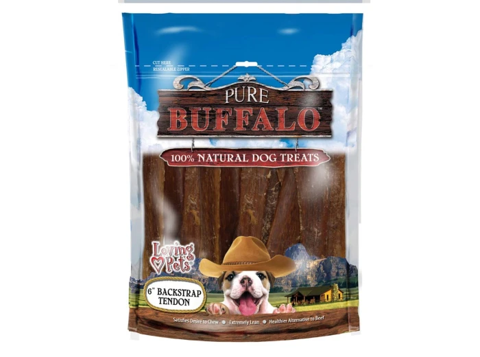 Loving Pets Pure Buffalo Backstrap Tendon Dog Treat 1ea/20 pk, 4-6 in