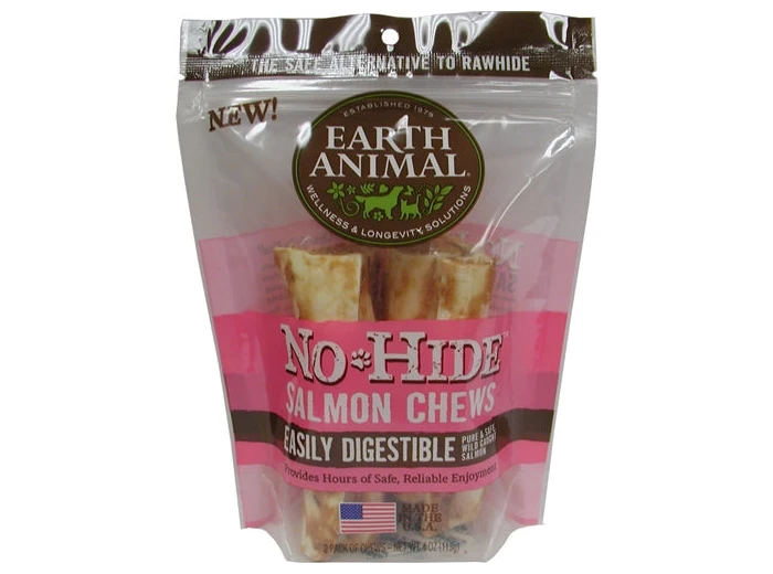 Earth Animal No Hide Salmon Chews Dog Treats; Medium 2Pack