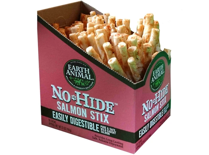 Earth Animal No Hide Salmon Chews Dog Treats; 90 Count Box