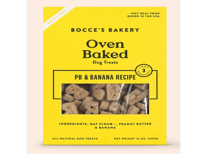 Bocce's Bakery Dog Just Peanut Butter And Banana Biscuits 14oz.
