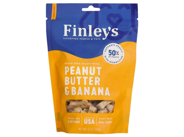 Finleys Dog Crunchy Biscuits Peanut Butter And Banana 12oz.
