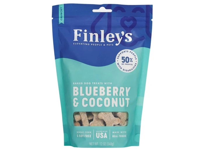 Finleys Dog Crunchy Biscuits Blueberry And Coconut 12oz.