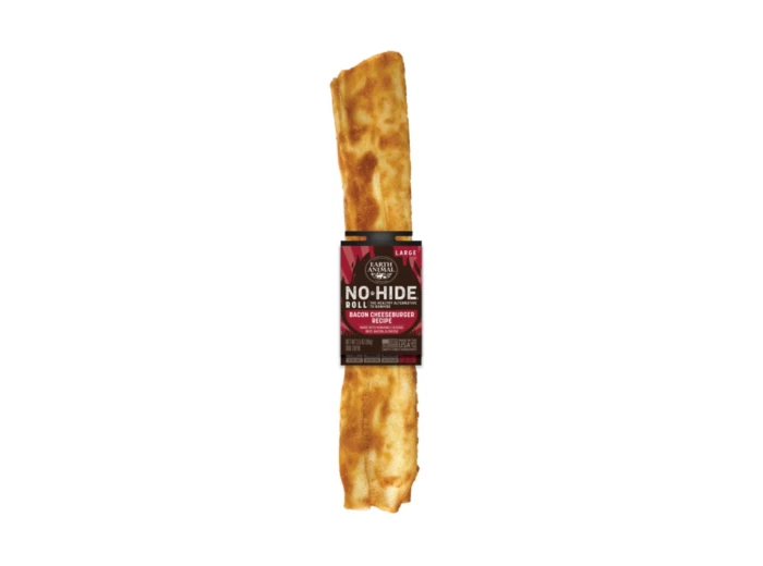 Earth Animal Dog No-Hide Bbq Roll Bacon Cheeseburger Large 12 Count