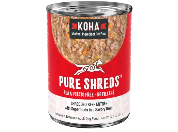 Koha Dog Grain Free Shredded Beef 12.5oz. (Case of 12)