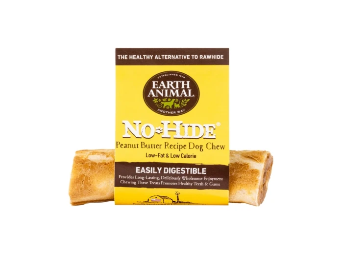 Earth Animal Dog No-Hide Peanut Butter 4 Inches 24 Count