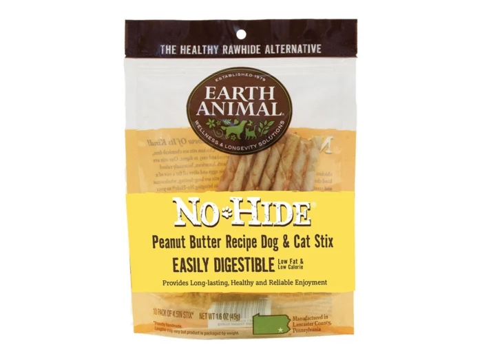 Earth Animal Nohide Peanut Butter Stix 10 Pk