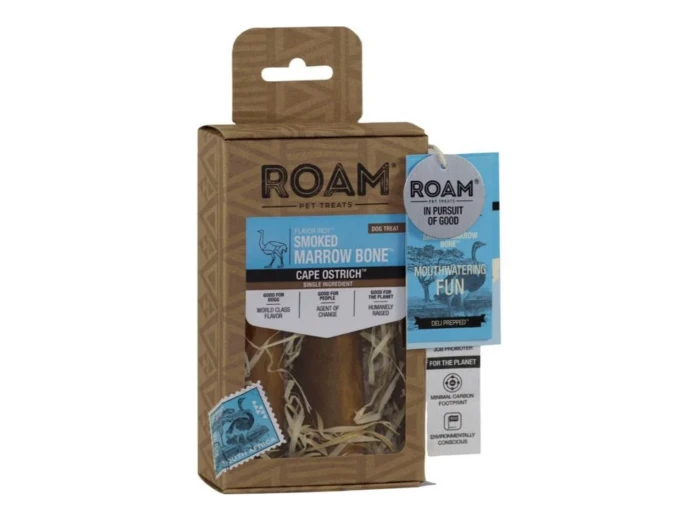 Roam Flavor Rich Smoked Marrow Bones Ostrich 2 Pk