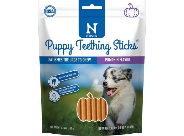 Nbone Puppy Teething Sticks Pumpkin 17 Ct