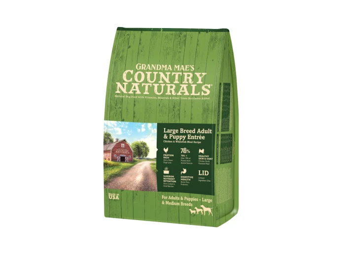 Grandma Maes Country Naturals Large Breed Adult and Puppy Entre Dry Dog Foods 32 Pounds