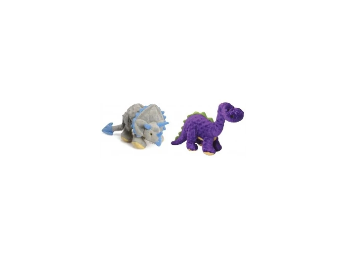 GoDog Dinos Chew Guard Squeaky Plush Dog Toy Small Purple