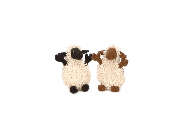 GoDog Fuzzy Wuzzy Sheep Chew Guard Squeaky Plush Dog Toy Mini Assorted