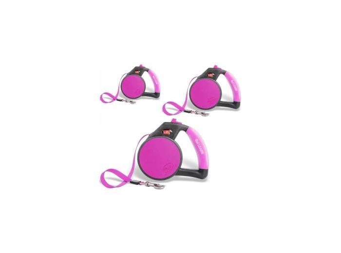 Wigzi Gel Leash - Retractable Pink Large