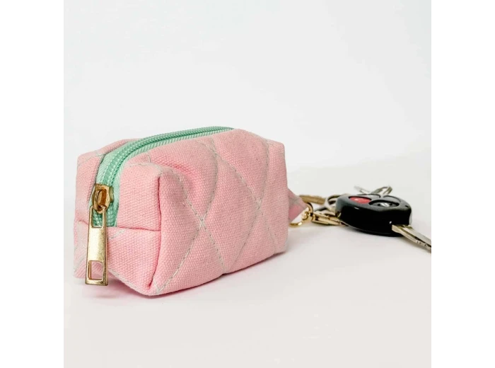 Mini Quilted Bags, Dog Bag Holder, Zipper Bag, Mini Bag Yellow