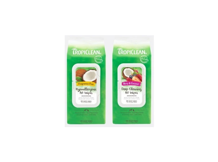 Tropiclean Deodorizing Wipes 100 Count Deep Cleansing