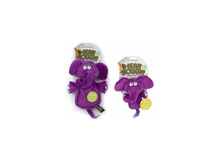 Hear Doggy - Flats Purple Elephant with Chew Guard Large