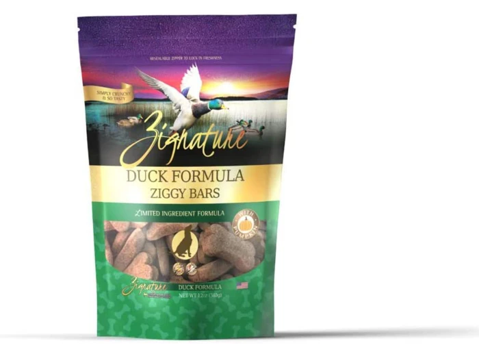 Zignature Dog Ziggy Bar Treat Duck 12oz.