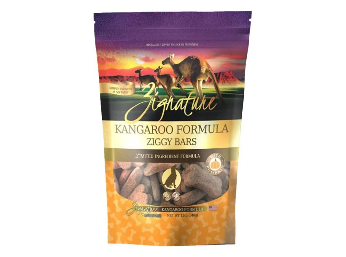Zignature Dog Ziggy Bar Treat Kangaroo 12oz.