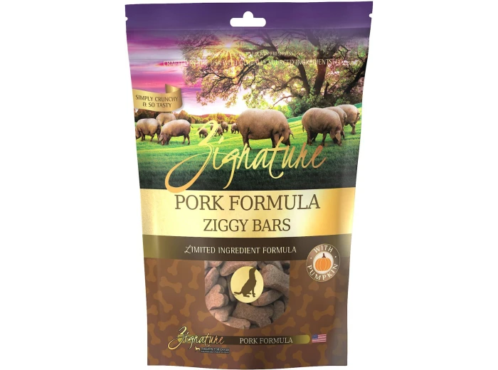 Zignature Dog Ziggy Bar Treat Pork 12oz.