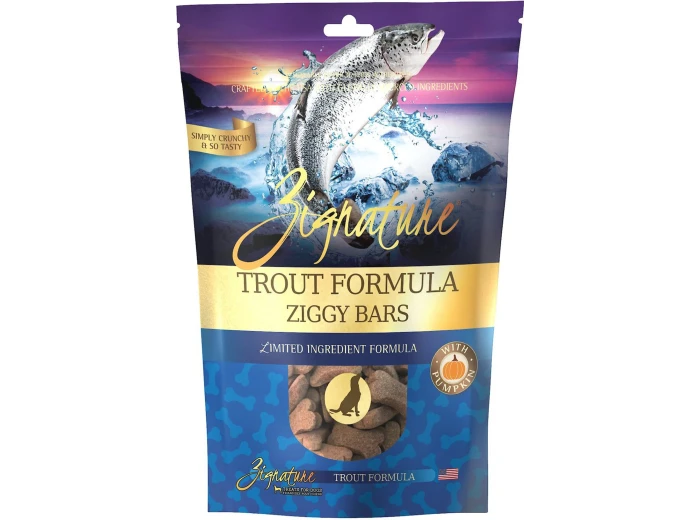 Zignature Dog Ziggy Bar Treat Trout 12oz.