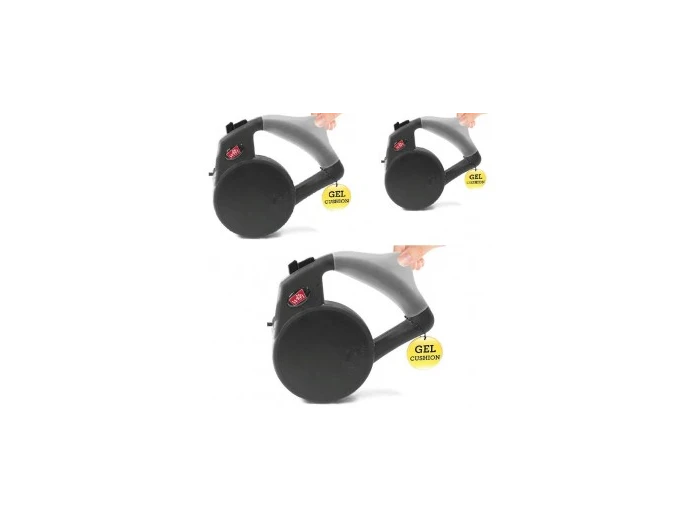 Wigzi Gel Leash - Retractable Black Large