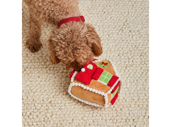 Gingerbread House Interactive Snuffle Holiday Dog Toy