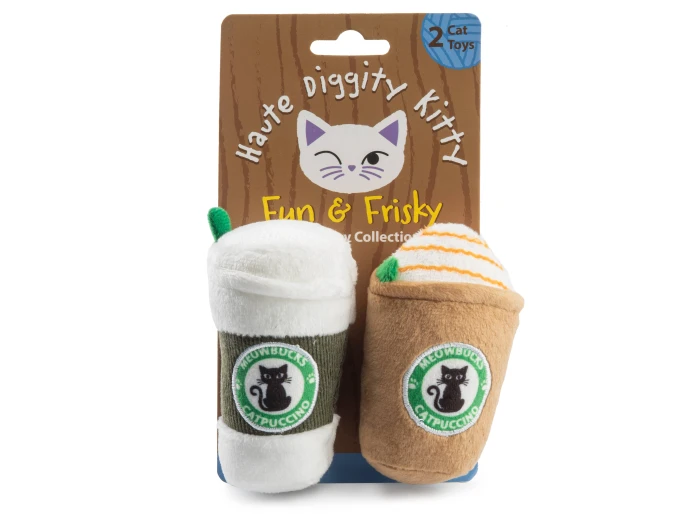 Meowbucks (2 coffee cups) Organic Catnip Toys