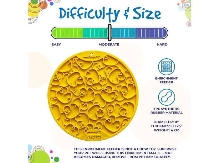 Duckies Design eMat Enrichment Lick Mat With Suction Cups