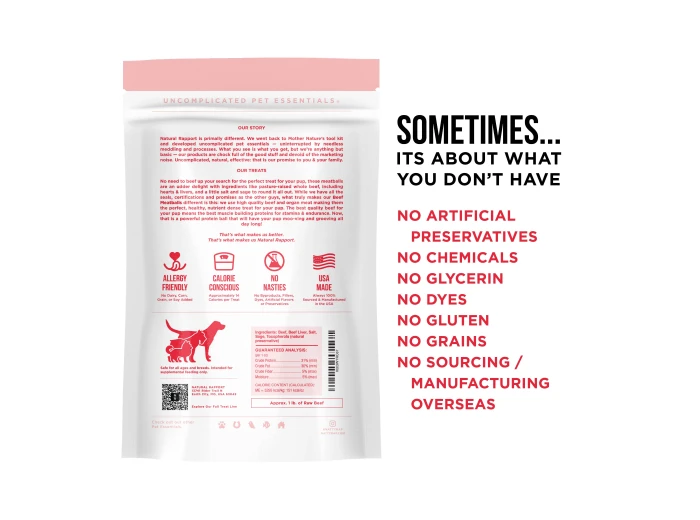The Only Freeze Dried Beef Meatballs Dogs Need Sample Bag - Approx. 1 oz