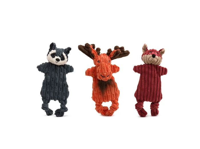 Woodland HuggleFlatties™, Small Plush Dog Toys(3pk)