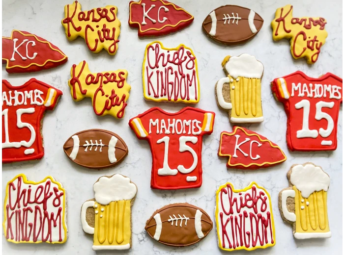 Sports Season Cookies Mahomes Jersey 4" packaged