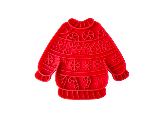 ugly holiday sweater lick mat | cranberry bark