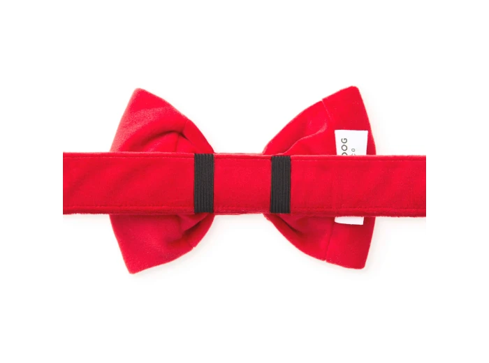 Cranberry Velvet Dog Bow Tie Large