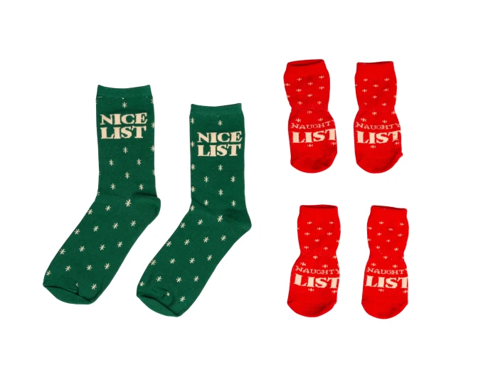 Nice & Naughty List Human & Dog Christmas Sock Set