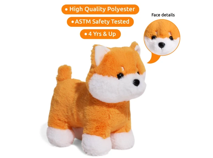 Little Jupiter Pet Plush Set with Bag - Orange Shiba Inu