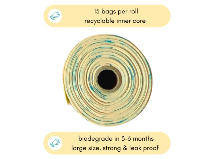 Refill Compostable Dog Poop Bags - 9 x 13" Bag Rolls Refillable Crate + 112 Rolls
