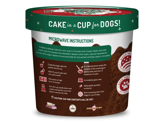 Cuppy Cake-Microwave Dog Christmas Cake in A Cup Gingerbread