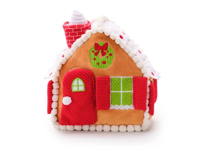 Gingerbread House Interactive Snuffle Holiday Dog Toy