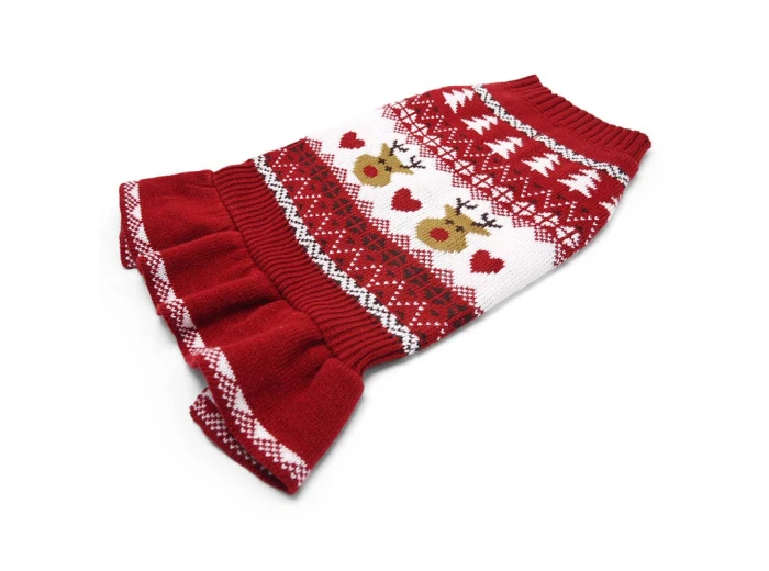 Reindeer Fair Isle Sweater Dress L