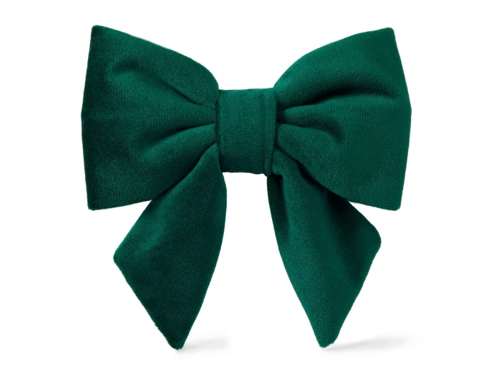 Forest Green Velvet Holiday Lady Dog Bow Large