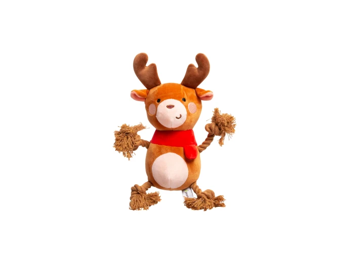 Reindeer Plush Rope Christmas Dog Toy