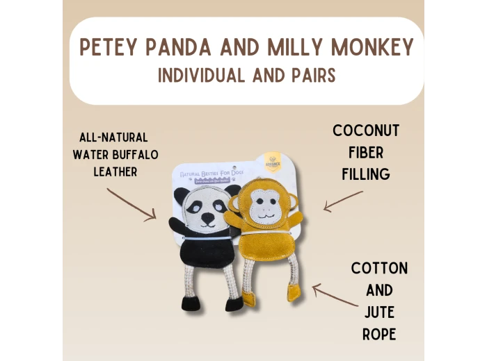 All-Natural Besties for Dogs. Six animal options! Milly Monkey