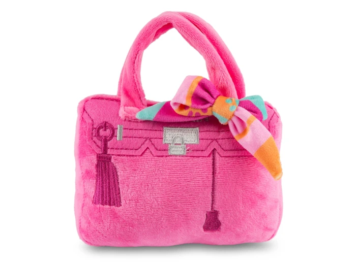 Barkin Bag - *CHIC DOGGIE* Pink w/ Scarf Squeaker Dog Toy Large